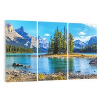 Obraz na płótnie 120x80 - spotkanie natury - góry, jezioro