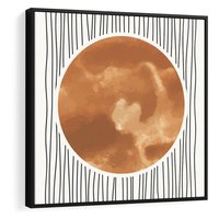 Obraz w ramie 50x50 - Eteryczne Krągłe Echa - boho obraz, geometria - rama czarna