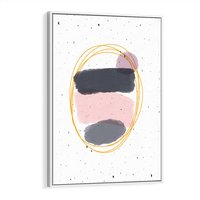 Obraz w ramie 80x120 - Migocące Odbicia - abstrakcyjna kompozycja, jak ręcznie malowana - rama biała