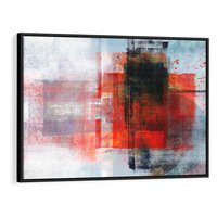 Obraz w ramie 70x50 - Burza Emocji - wyrazista abstrakcyjna sztuka, dramatyzm - rama czarna