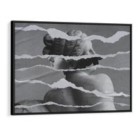 Obraz w ramie 70x50 - Kolaż z Antyczną Rzeźbą - antyczna rzeźba, kolaż ze zdjęć - rama czarna