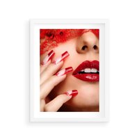 Plakat w ramie 40x50 - Piękno manicure: kolory i elegancja - paznokcie, manicure - rama biała