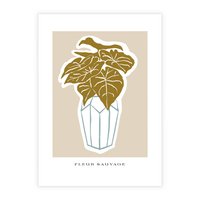 Plakat bez ramy 40x50 - Rytmy Nowych Wizji - abstrakcyjne liście, tropikalne w wazonie