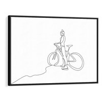 Obraz w ramie 70x50 - Minimalistyczna Przejażdżka - szkic, minimalizm - rama czarna