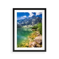 Plakat w ramie 30x40 - Mistyczne Połączenie - jezioro, góry - rama czarna