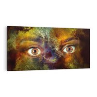 Obraz na płótnie 140x70 - Twarz w abstrakcji - twarz, abstrakcja