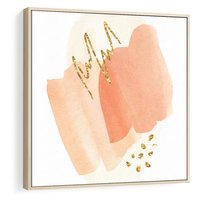 Obraz w ramie 50x50 - Rozbijające Plamy - abstrakcyjne akwarelowe plamy, minimalizm - rama drewno