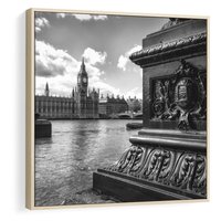 Obraz w ramie 50x50 - Pejzaż kruchości i siły - Londyn, Tamiza - rama drewno