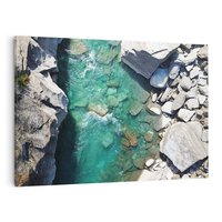 Obraz na płótnie 70x50 - Spotkanie natury i siły - rzeka, skały