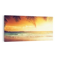 Obraz na płótnie 120x60 - Magia zachodu słońca na Karaibach - Karaiby, zachód