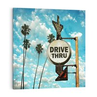 Obraz na płótnie 40x40 - Znaki Palm: Relaksująca Oaza - znak, palmy