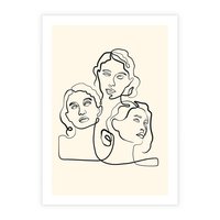 Plakat bez ramy 21x30 - Trzy Kobiety - 3 kobiety, antyczny posag