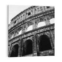 Obraz na płótnie 60x60 - Koloseum w Czarnej Bieli - antyczna architektura, koloseum