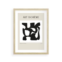 Plakat w ramie 30x40 - Boho Szepty - boho plakat, minimalizm - rama drewno