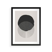 Plakat w ramie 40x50 - Boho Przenikanie Uroku - abstrakcyjna kompozycja, okręgi - rama czarna