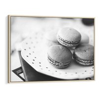 Obraz w ramie 100x70 - Makaroniki w Szarości - czarno biała fotografia, plakat - rama drewno