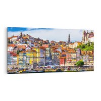 Obraz na płótnie 120x60 - Kolorowa Przystań - nadmorskie miasto, kolorowe budynki