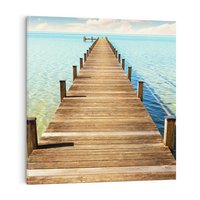 Obraz na płótnie 80x80 - Pomost nad morską przestrzenią - pomost, morze