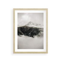 Plakat w ramie 30x40 - Zimowa Wielkość - górski krajobraz, zima w górach - rama drewno