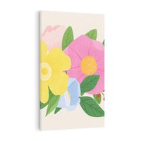 Obraz na płótnie 50x70 - Kwiatowy Uśmiech - kwiaty, akwarela