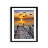 Plakat w ramie 50x70 - Magia zachodu słońca - zachód, słońca - rama czarna