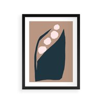 Plakat w ramie 50x70 - Wnętrza Boho Serca - abstrakcyjny obraz, plakat - rama czarna