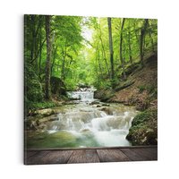 Obraz na płótnie 40x40 - Plączący się strumień - rzeka, strumień