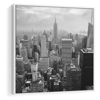 Obraz w ramie 50x50 - Majestatyczne Wysokości - Nowy Jork, wieżowce - rama biała