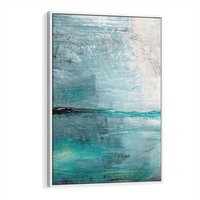 Obraz w ramie 80x120 - Odbicie utraconych barw - abstrakcja, niepokój - rama biała