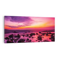 Obraz na płótnie 140x70 - Skały i plaża nad morzem - morze, plaża