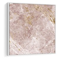 Obraz w ramie 80x80 - Wyjątkowa Stylizacja - marmur, złoto - rama biała