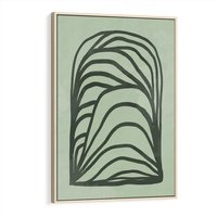 Obraz w ramie 50x70 - Zielonkawy Uścisk Natury - abstrakcyjny zielony motyw, skandynawski design - rama drewno