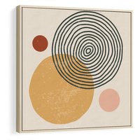 Obraz w ramie 50x50 - Boho Światło - abstrakcyjna sztuka, boho kształty - rama drewno