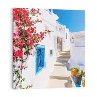 Obraz na płótnie 70x70 - Piękno miasta nad morzem - Grecja, uliczka