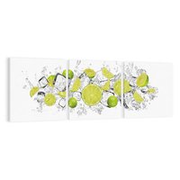 Obraz na płótnie 90x30 - Rześkość i smak - limonki, lód