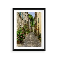 Plakat w ramie 50x70 - Spacer po Złotej Alei - uliczka, perspektywa - rama czarna