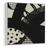 Obraz w ramie 50x50 - Nieznanie Zaskoczenia - bstrakcyjna mroczna kompozycja, nieregularne - rama biała