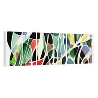 Obraz na płótnie 90x30 - Taniec Plam i Kształtów - abstrakcyjny akwarelowy obraz, plamy