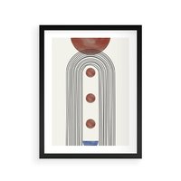 Plakat w ramie 40x50 - Symfonia Kształtów - nowoczesny plakat, styl midcentury - rama czarna
