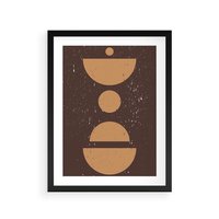 Plakat w ramie 50x70 - Impulsy Przestrzeni - mid century styl, nowoczesna grafika - rama czarna