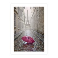 Plakat bez ramy 30x40 - Francuska elegancja pod parasolem - Francja, parasol
