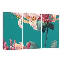 Obraz na płótnie 120x80 - Pejzaż zapomnianych uczuć - grafika w stylu vintage, wielkoformatowe kwiaty