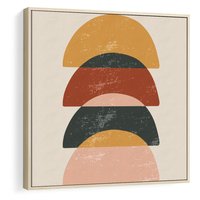 Obraz w ramie 50x50 - Energetyczne Wzory - nowoczesny plakat, abstrakcyjne kształty - rama drewno