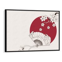 Obraz w ramie 100x70 - Orientalna Harmonia - japandi, japonia - rama czarna