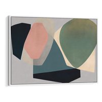 Obraz w ramie 70x50 - Szare Tło Plam - abstrakcyjne plamy, kształty - rama biała