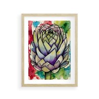 Plakat w ramie 40x50 - Zamknięte w Roślinie - abstrakcja, akwarela - rama drewno