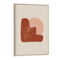 Obraz w ramie 50x70 - Przenikanie Granic - nowoczesny plakat, abstrakcyjne kształty - rama drewno