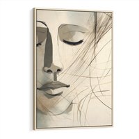 Obraz w ramie 80x120 - Tylko Zamknij Oczy - twarz kobiety, zamknięte oczy - rama drewno