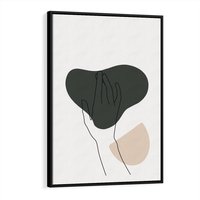 Obraz w ramie 70x100 - Bezczasowe Echo - szkic jedną linią, one line - rama czarna