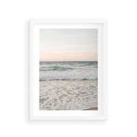 Plakat w ramie 40x50 - Krajobraz Morza i Fal - morze, fale - rama biała